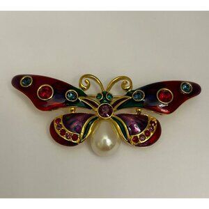 Joan Rivers' Bejeweled Butterflies Collection Brooch - Butterfly Pin #1 Rainbow